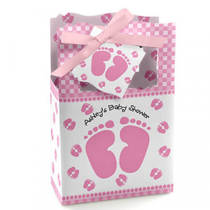 Baby Feet Pink - Personalized Baby Shower Favor Boxes