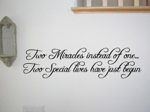 Twins Baby Room Wall Quote Decal Nursery Decor Kids Home Decor ...