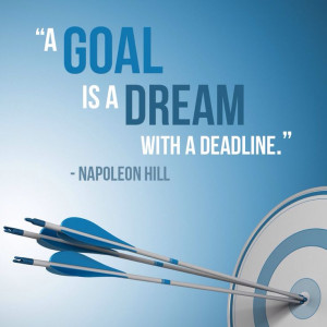 goal is a dream with a deadline. – Napoleon Hill