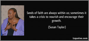 Seeds of faith are always within us; sometimes it takes a crisis to ...