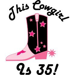 35th_birthday_cowgirl_greeting_card.jpg?height=250&width=250 ...