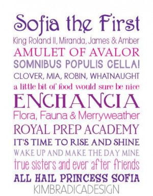 Sofia the First Movie Quote Subway Art, 11x14 Digital Print on Etsy, $ ...