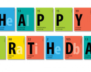 Periodic Table Scientist Happy Birt hday ONLY Banner PRINTED ...