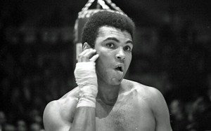 Muhammad Ali never backs down from a little trash talk. (Getty Images)