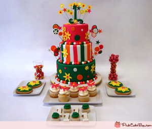 Whimsical Dessert Table Birthday Cake (1849)