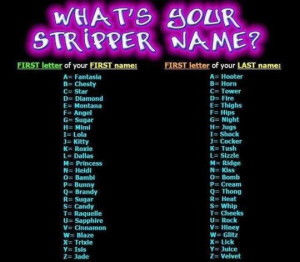 Whats your stripper name
