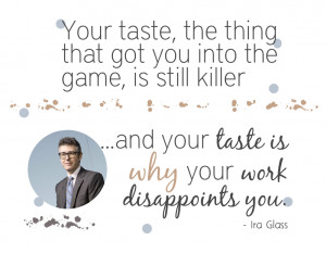 Ira Glass quote on creatives and giving up | About Pretty Blog