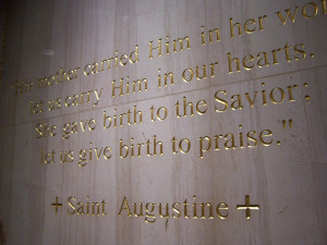 chapel with a quote from st augustine agustin s patron emblazoned on ...