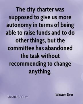 us more autonomy in terms of being able to raise funds and to do other ...