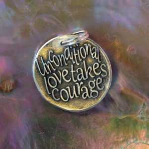 Unconditional love (discount)... Inspirational quote Silver pendant