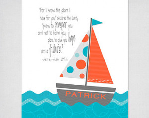 ... Bible Verse or quote. Nautical Theme for Baby's Nursery or Child's