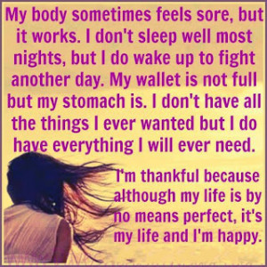 My body sometimes feels sore...