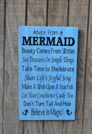 Mermaid - Beach Sign - Beach Decor - Mermaids - Advice From A Mermaid ...