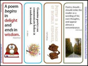 Poetry Bookmarks - Quotes About Poetry by Authors & Poets