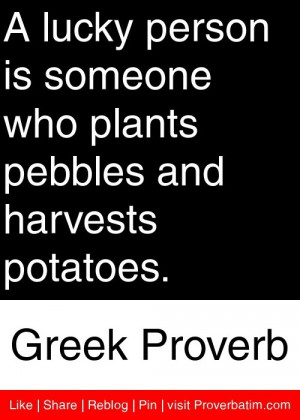 ... pebbles and harvests potatoes. - Greek Proverb #proverbs #quotes