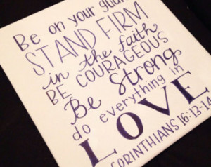 Biblical Quote | Handmade Canvas S ign | Corinthians | Wall Art Quotes ...