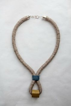 wrapped rope w/ beige wool & blue detail [05.1] | Handmade Statement ...