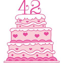 42nd_anniversary_cake_greeting_card.jpg?height=250&width=250 ...