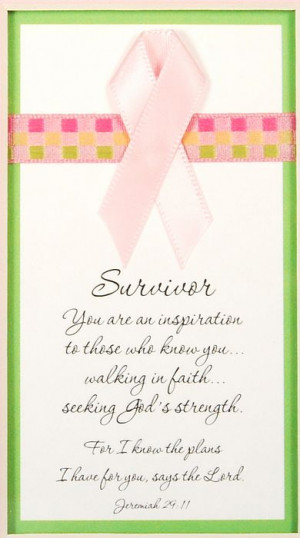 Breast Cancer Survivor Plaque in Whitewashed Frame, with Bible Verse