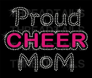 Proud Cheer Mom Rhinestone Bling T-shirt. Tees for Mothers of ...