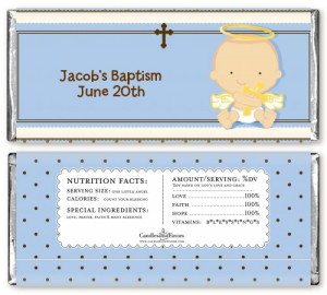 Angel Baby Boy Caucasian - Personalized Baptism / Christening Candy ...