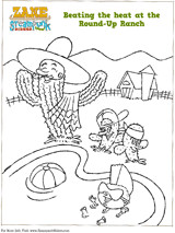 steampunk riders beating the heat coloring page