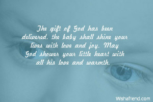 The gift of God has been delivered, the baby shall shine your lives ...