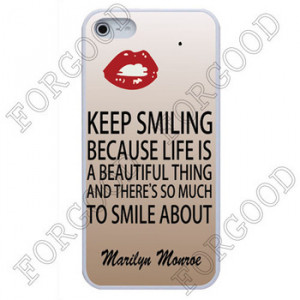 Custom made marilyn monroe quote keep smiling case luxury Unique ...