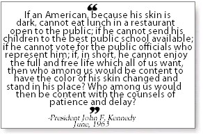 President John F. Kennedy quote from 1963