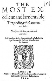 Title page of the Second Quarto (published 1599)