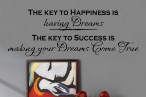 The key to happiness 17x48 Vinyl Lettering Wall Quotes Words Sticky