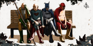 ... heroes superman batman flash aquaman ninjapizzaburgers btank DC comics