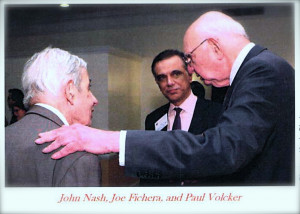 ... Nash, Joseph Fichera, and Paul Volcker at the Princeton Center