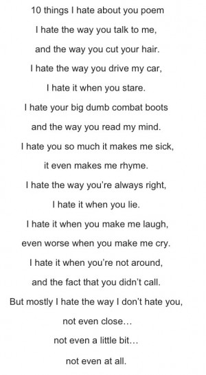 10 things I hate about you.