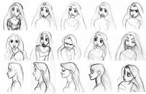 rapunzel disney face expression drawing Tangle concept art book review