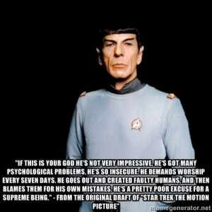 quote by spock, written by gene roddenberry for the original draft ...