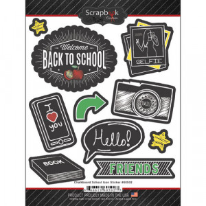 Scrapbook Customs - Chalkboard Stickers - School Icon