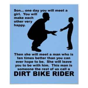 Fatherly Advice Dirt Bike Motocross Funny Poster