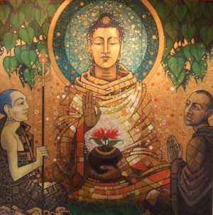 lord buddha painting paying homage hd buddha hd images