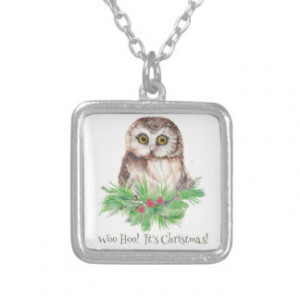 Christmas Humor Quote Cute Owl Bird Pendant