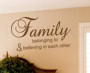 10pcs/lot Wall Decal Sticker Quote Family Belonging to and Believing ...