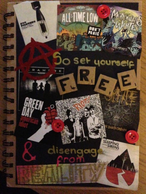 Sorry it's sideways :( This is my Art Journal Cover. Quote: So set ...