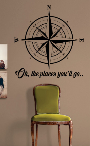 Compass Rose Oh The Places Youll Go Nautical Sticker Decal Wall Vinyl ...