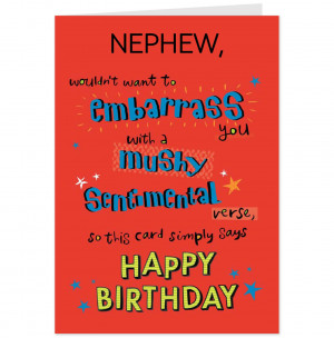 Funny Nephew Birthday Card-Hallmark UK