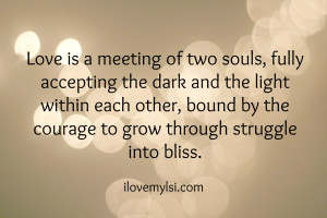 Love Is Meeting Of Two Souls Fully Accepting The Dark- Fate Quote