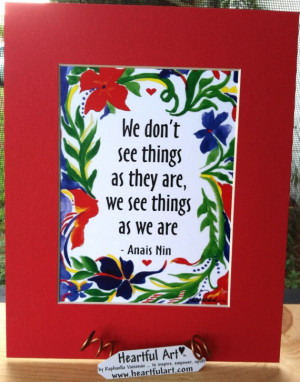 We Don't See Things ANAIS NIN Inspirational Quote Motivational Print ...