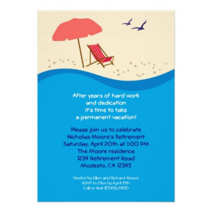 Beach Chair Retirement Party Invitation at Zazzle.ca