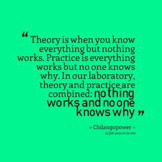 Quotes from Manu López: Theory is when you know everything but ...