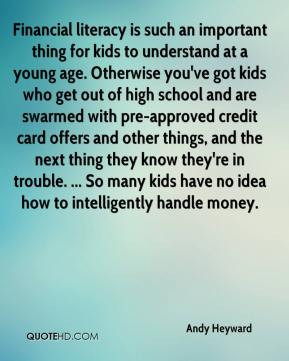Andy Heyward - Financial literacy is such an important thing for kids ...