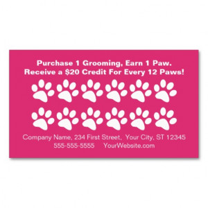 Dog Grooming Customer Rewards Card - Loyalty Card Double-Sided ...